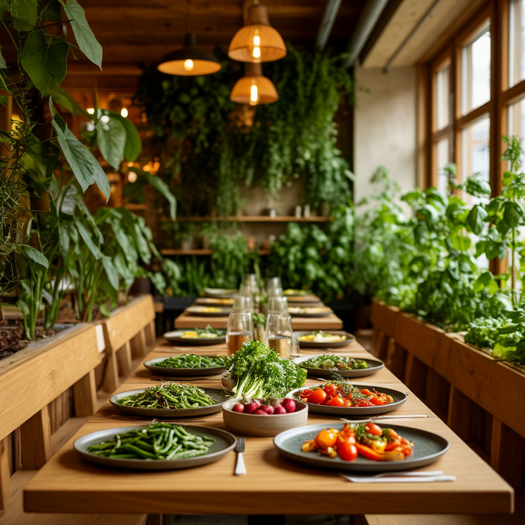 Gemütliches Bio-Restaurant-Interieur Deutschland