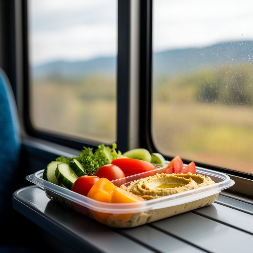 Vegane Mahlzeiten für Zugreisen